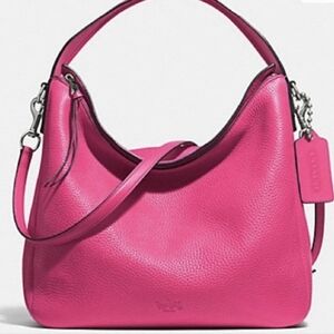 Pink bleecker Pebbled Leather Coach Bag